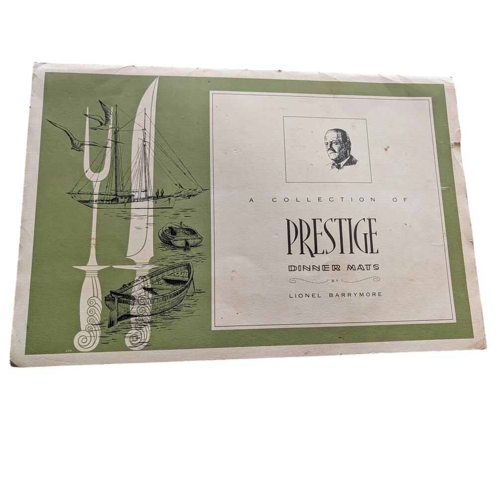 Vintage Lionel Barrymore Prestige Dinner Mats Set 4 Maritime Art Placemats